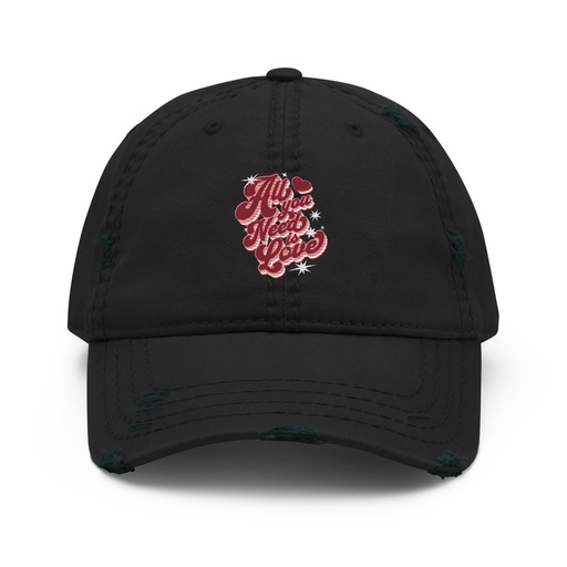 [ID: 396-G50] All You Need is Love - Retro Valentines Day Distressed Dad Hat