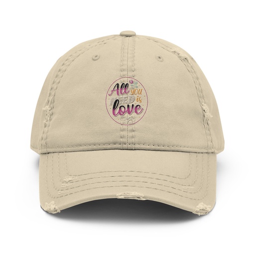 [ID: 396-G51] All you Need is Love - Valentines Day Distressed Dad Hat