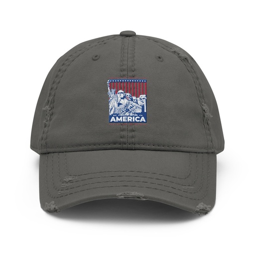 [ID: 396-G58] AMERICA (2) Distressed Dad Hat