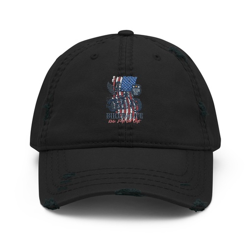 [ID: 396-G65] American Biker for Life Distressed Dad Hat