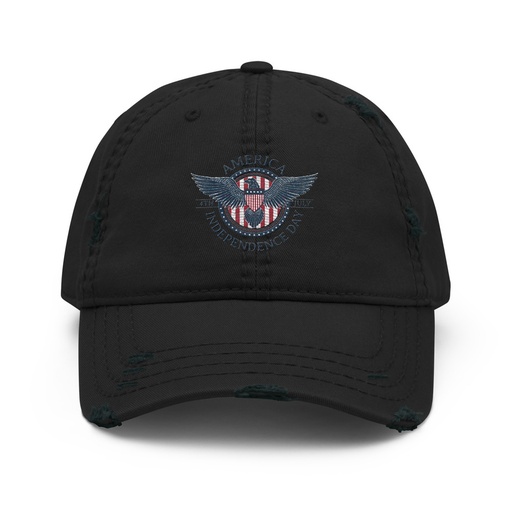 [ID: 396-G67] American Eagle Badge Distressed Dad Hat
