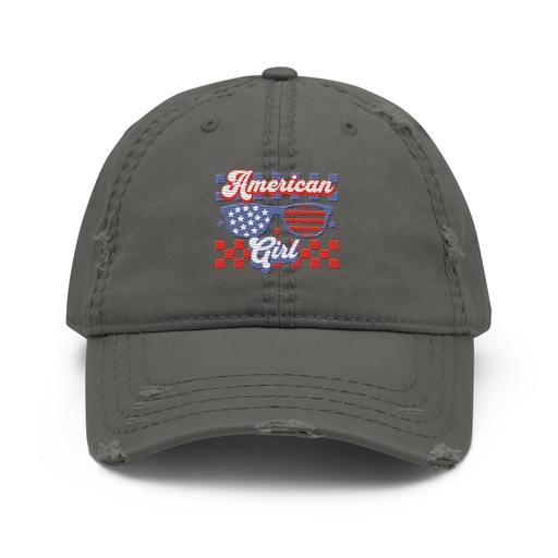 [ID: 396-G72] American girl Distressed Dad Hat