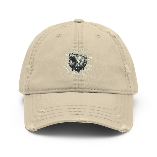 [ID: 396-G83] Angry Bear - Wild Life Animal Distressed Dad Hat