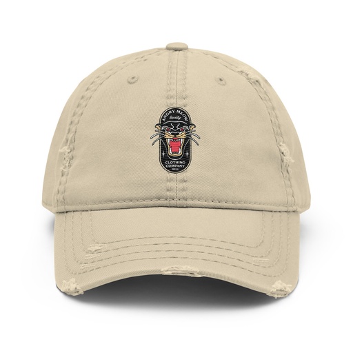 [ID: 396-G84] Angry Meow Clothing Company - Panther Distressed Dad Hat
