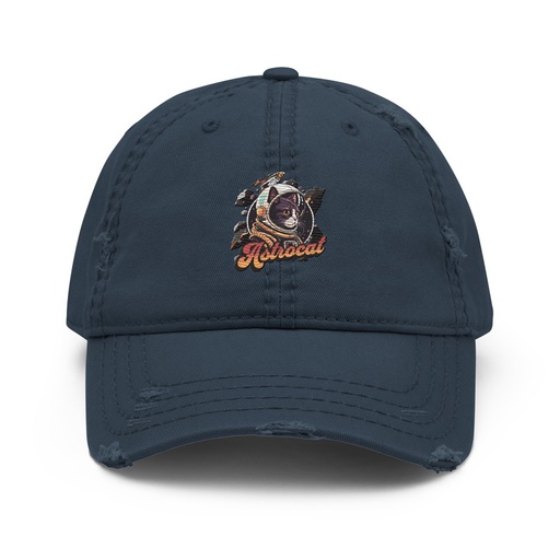 [ID: 396-G108] Astrocat - Retro graphic Distressed Dad Hat