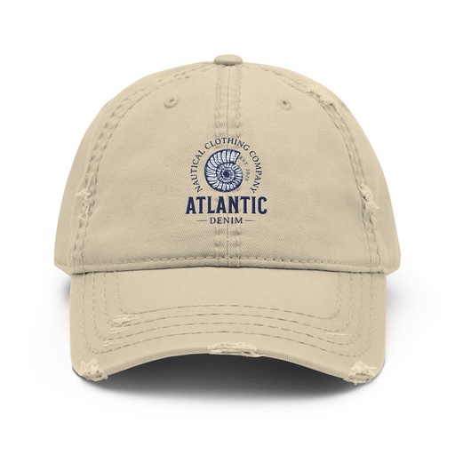 [ID: 396-G113] Atlantic Denim - Nautical Distressed Dad Hat