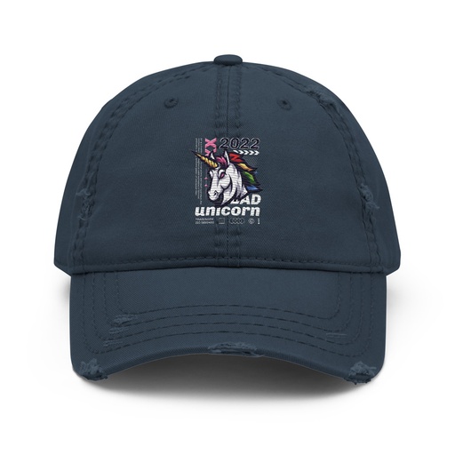 [ID: 396-G128] Bad Unicorn - Horse Distressed Dad Hat
