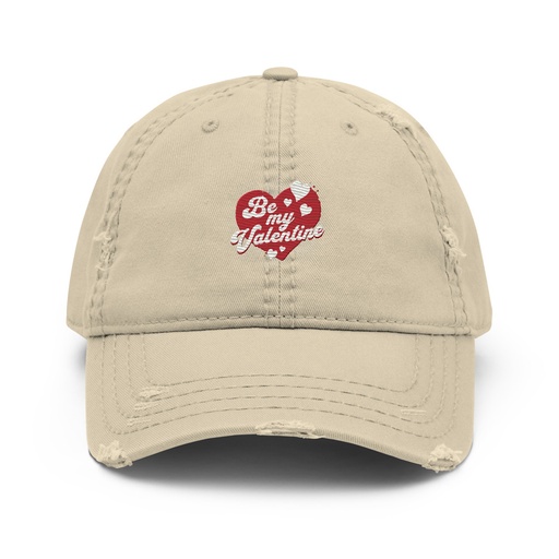 [ID: 396-G158] Be my Valentine - Love Heart Distressed Dad Hat