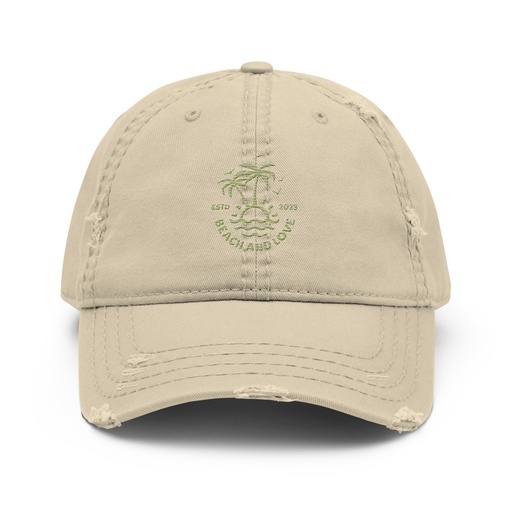 [ID: 396-G161] Beach and Love Distressed Dad Hat