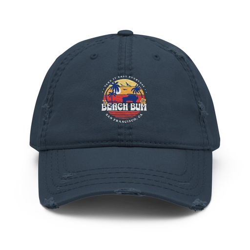 [ID: 396-G164] Beach Bum - Sunset Surfing Distressed Dad Hat