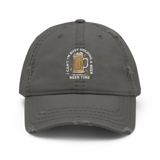 [ID: 396-G176] Beer Time - Father's Day Distressed Dad Hat
