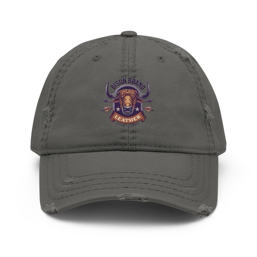 [ID: 396-G211] Bison Brand Leather - Animal Distressed Dad Hat