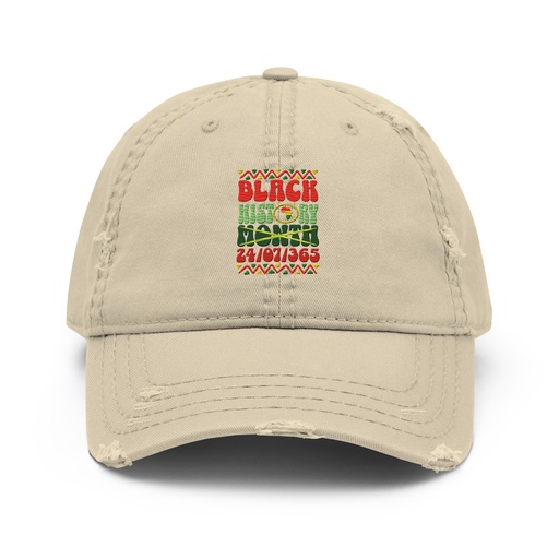 [ID: 396-G223] Black History Month Distressed Dad Hat