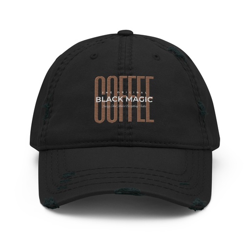 [ID: 396-G226] Black Magic - Minimal Modern Coffee Quote Distressed Dad Hat