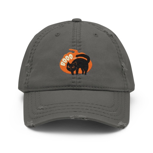 [ID: 396-G251] Boo - Scay Cute Cat Distressed Dad Hat