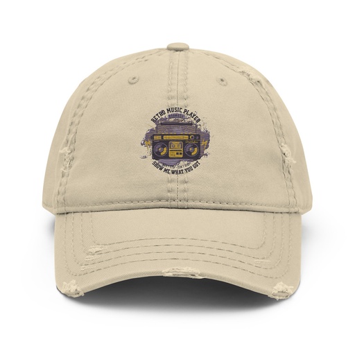 [ID: 396-G253] Boombox Music Player - Retro Distressed Dad Hat