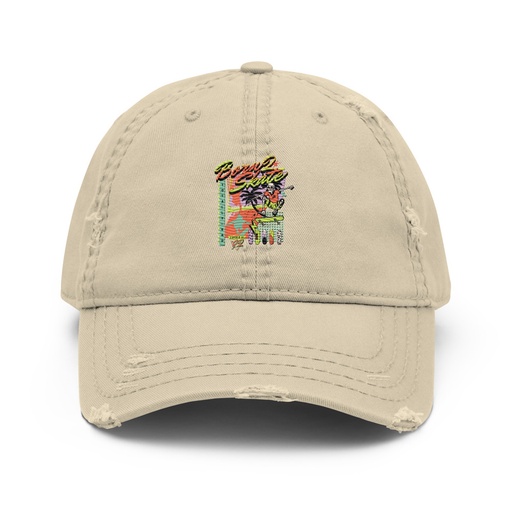 [ID: 396-G256] Born 2 Skate - Retro Skeleton Distressed Dad Hat