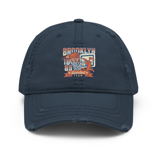 [ID: 396-G290] Brooklyn Basketball Team - Athletic Sports Distressed Dad Hat