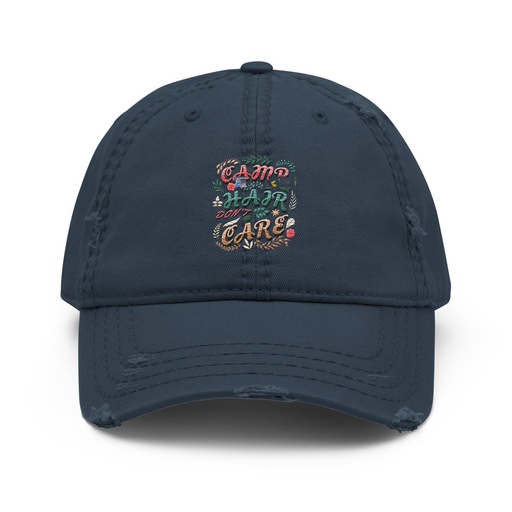 [ID: 396-G321] Camp Hair Don't Care Distressed Dad Hat