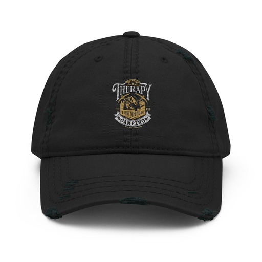 [ID: 396-G325] Camping Emblem Distressed Dad Hat
