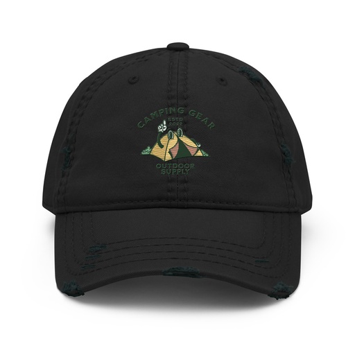 [ID: 396-G326] Camping Gear Distressed Dad Hat