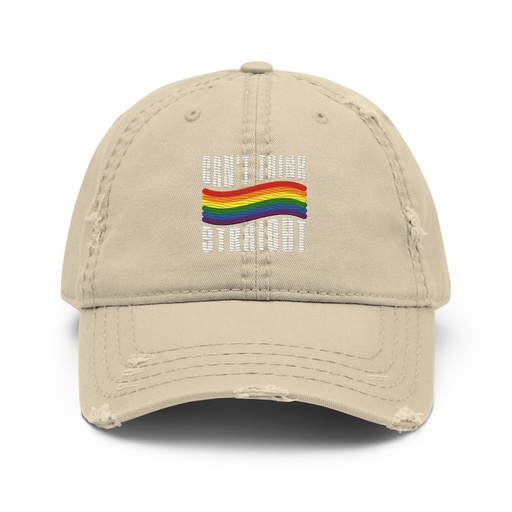 [ID: 396-G329] Can't Think Straight Distressed Dad Hat