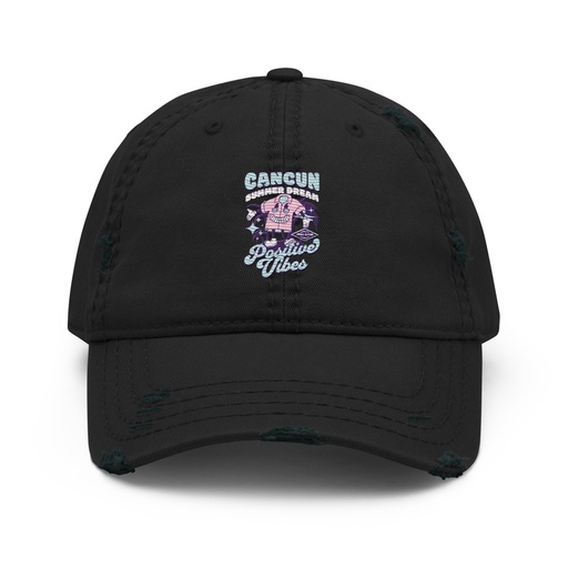 [ID: 396-G330] Cancun Positive Vibes Distressed Dad Hat