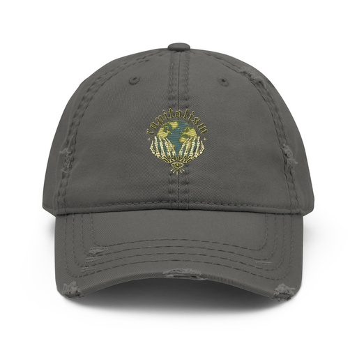[ID: 396-G333] Capitalism - Earth Distressed Dad Hat
