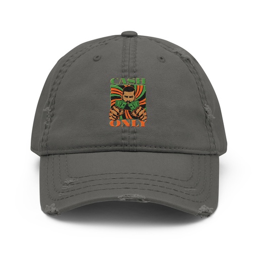 [ID: 396-G335] Cash Only - Streetwear Distressed Dad Hat