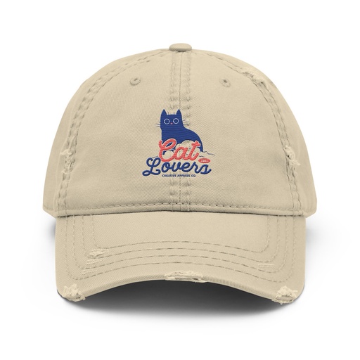 [ID: 396-G347] Cats Lovers Distressed Dad Hat