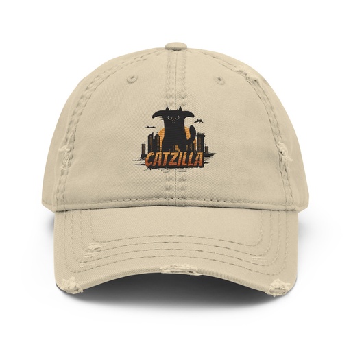 [ID: 396-G350] Catzilla - Funny Comic Animal Distressed Dad Hat
