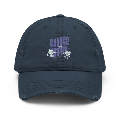 [ID: 396-G369] Choose Happy (2) Distressed Dad Hat