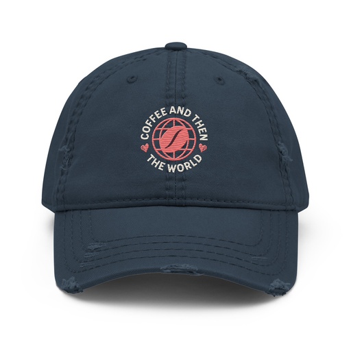 [ID: 396-G393] Coffee and Then The World - Earth Distressed Dad Hat