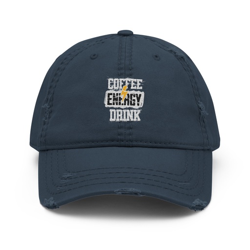 [ID: 396-G400] Coffee Energy Drink - Grunge Bolt Distressed Dad Hat
