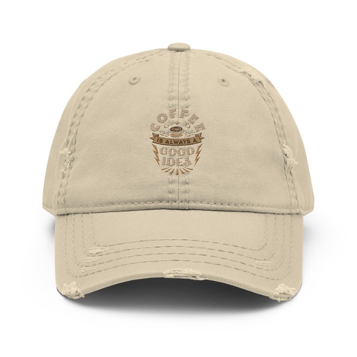 [ID: 396-G401] Coffee is always a good idea - Lightning Bolt Distressed Dad Hat