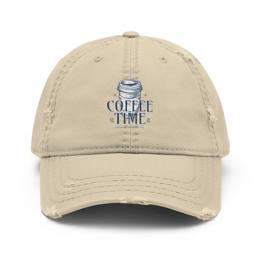 [ID: 396-G404] Coffee Time Distressed Dad Hat