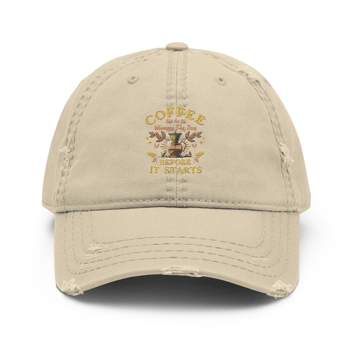 [ID: 396-G405] Coffee, The art of Winning The Day Distressed Dad Hat