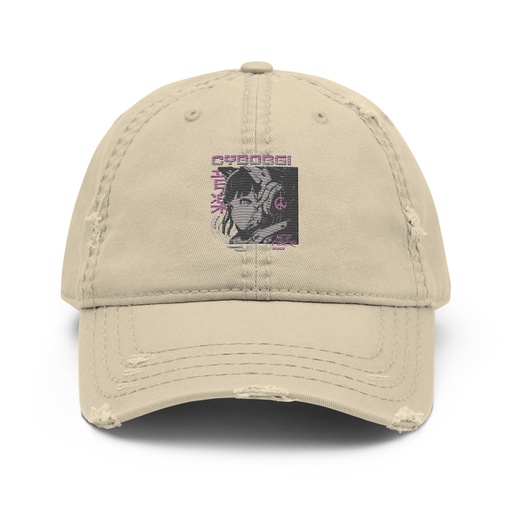 [ID: 396-G459] Cyborg - Y2k Style Distressed Dad Hat