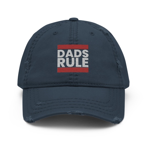[ID: 396-G462] Dads Rule (1) Distressed Dad Hat