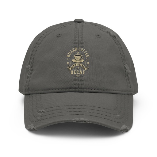 [ID: 396-G471] DEAD BEFORE DECAF Distressed Dad Hat