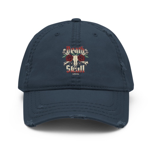 [ID: 396-G482] Death Skull - Flower Distressed Dad Hat