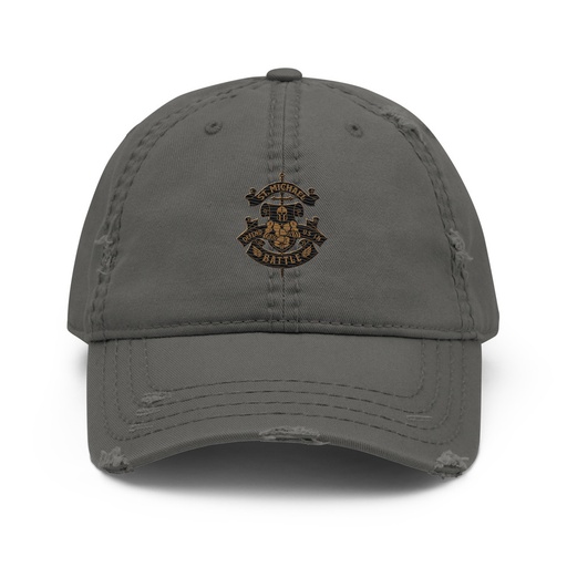 [ID: 396-G484] Defend us in battle - Knight with sword Distressed Dad Hat