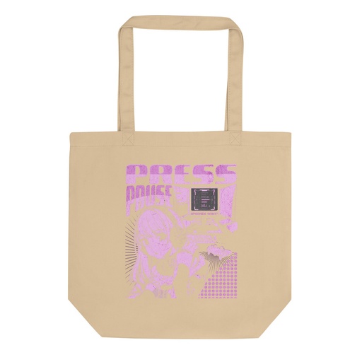 [ID: 367-G4] 'Press Pause' Anime Gaming Eco Tote Bag