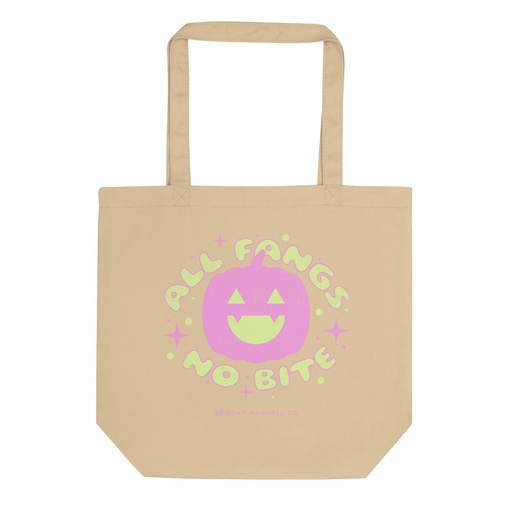 [ID: 367-G44] All Fangs No Bite - Halloween Eco Tote Bag