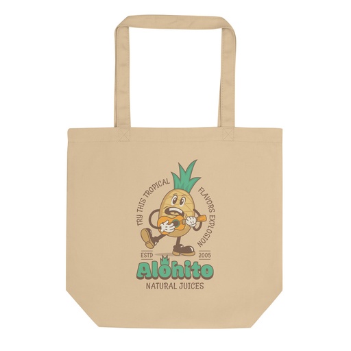 [ID: 367-G54] Alohito Natural Juices - Pineapple Mascot Eco Tote Bag