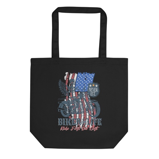 [ID: 367-G65] American Biker for Life Eco Tote Bag