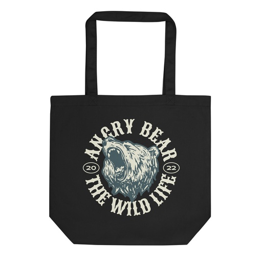 [ID: 367-G83] Angry Bear - Wild Life Animal Eco Tote Bag