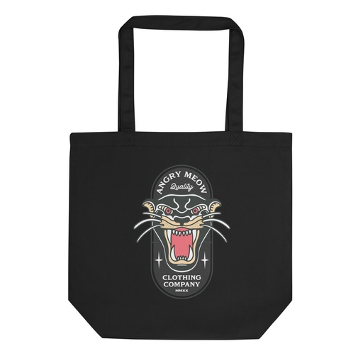 [ID: 367-G84] Angry Meow Clothing Company - Panther Eco Tote Bag