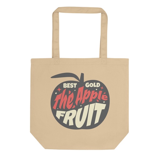 [ID: 367-G97] Apple Fruit - Typographic Lettering Eco Tote Bag
