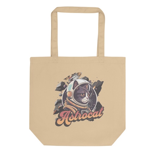 [ID: 367-G108] Astrocat - Retro graphic Eco Tote Bag
